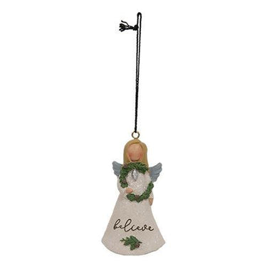 3 Set Believe Love Faith Resin Angel Ornaments - The Fox Decor